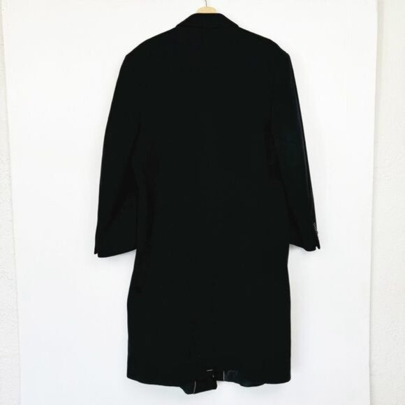 Alfani Trench Coat doble Breasted Black Cashmere & wool Blend size 44R - Picture 8 of 10